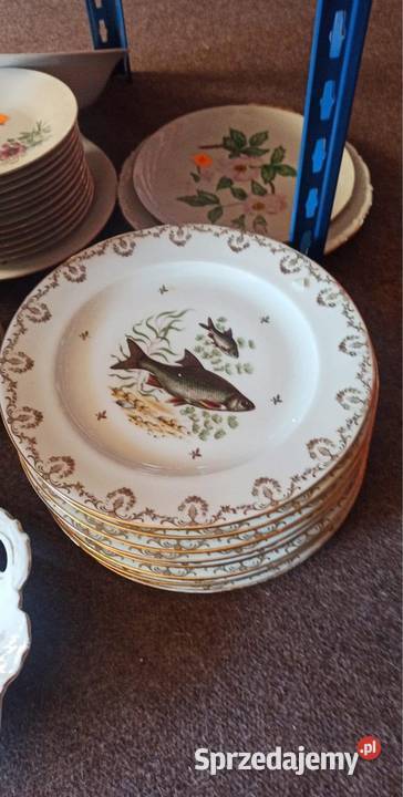 Talerz do ryb Limoges Francja Ze znamienitej Gdańsk