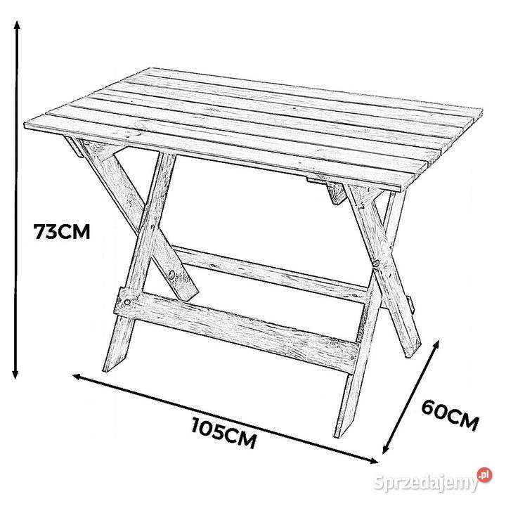 Stół Ogrodowy Drewniany Rozkładany Pojemny Na Elbląg
