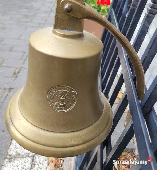 Duży mosiężny dzwon okrętowy Zamość