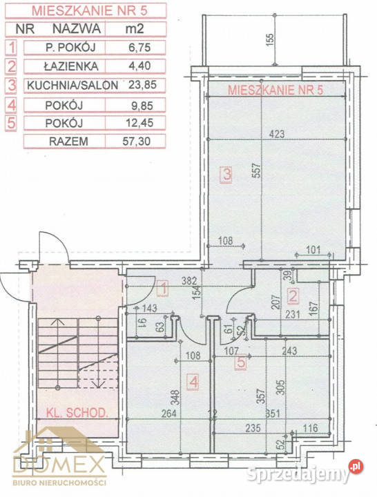 Mieszkanie 57 metrów 3 pokoje Rybnik