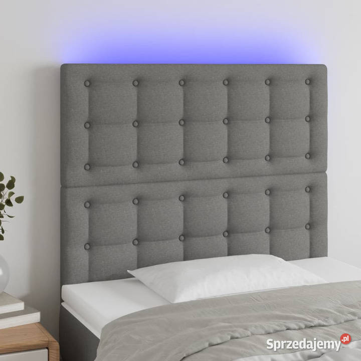 Zagłówek do łóżka z LED ciemnoszary 100x5x118128 Warszawa