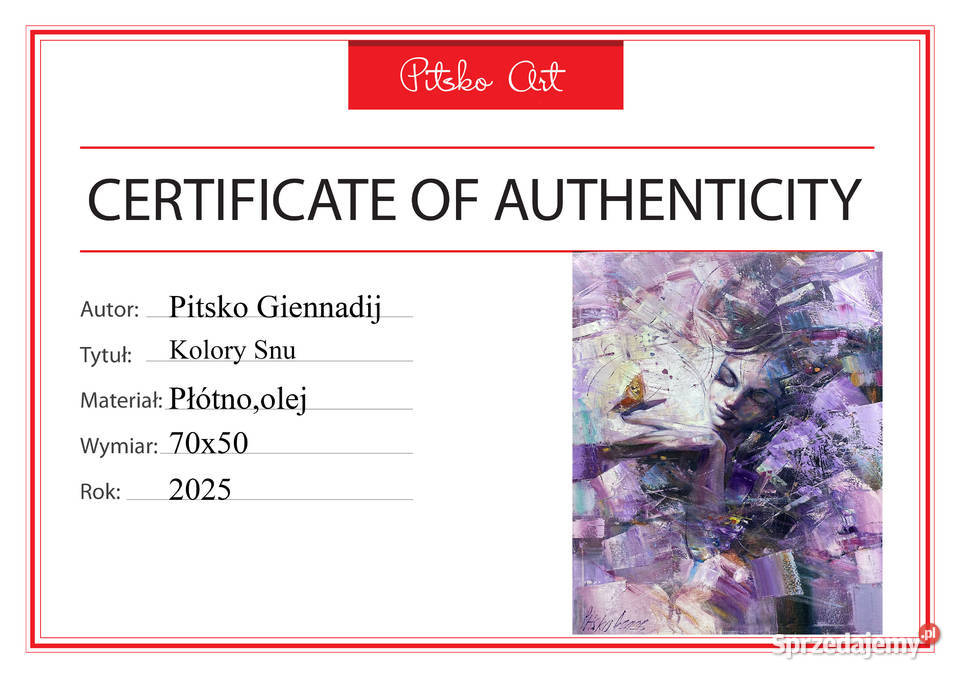 Pitsko Giennadij Kolory Snu 70x50 obraz olejny