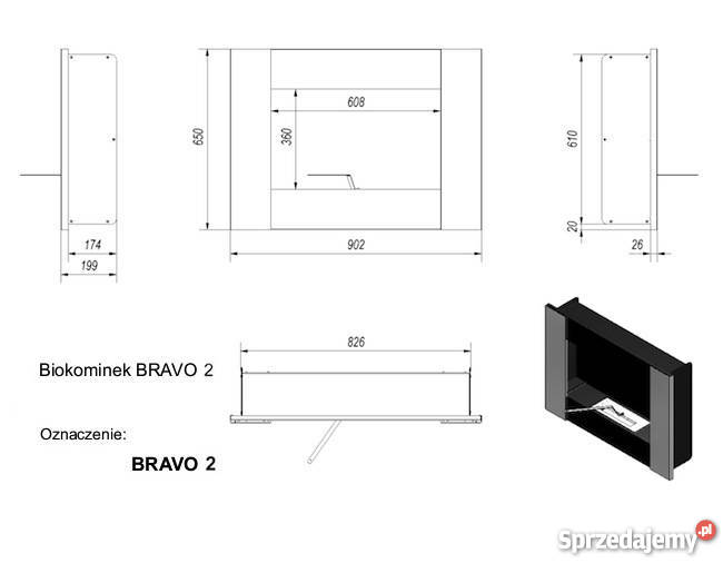Biokominek BRAVO 2 Piece i kominki Góra Kalwaria sprzedam