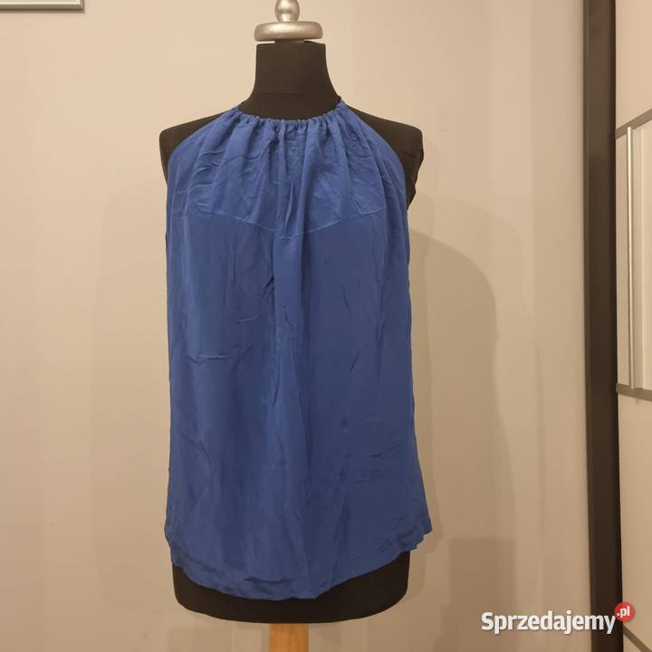 Kobaltowa jedwabna bluzka Belair L Kraków
