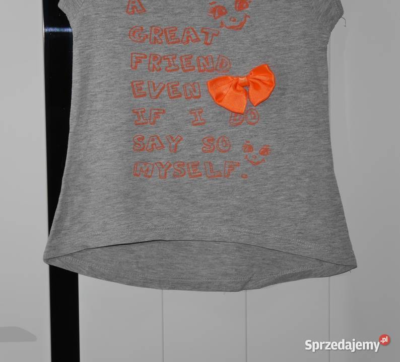 Primark bluzeczka neonowe napisy 104 krótki Wrocław