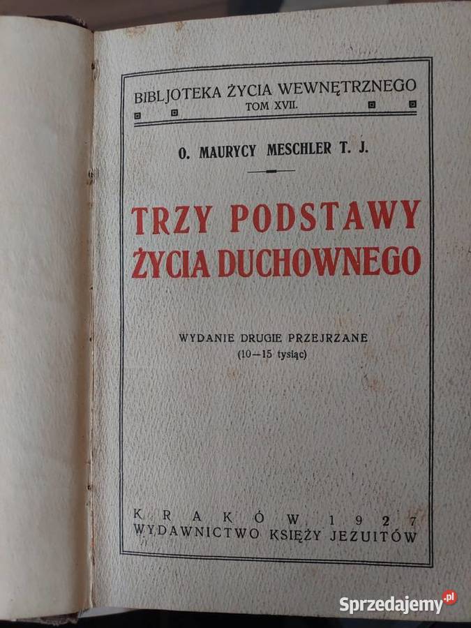Trzy podstawy życia duchownego 1927r Łomża