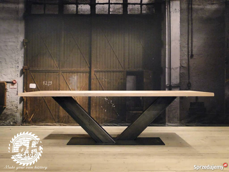 Stół loftowy industrialny ze stali i drewna 180cm Stoły, krzesła, biurka Wrocław