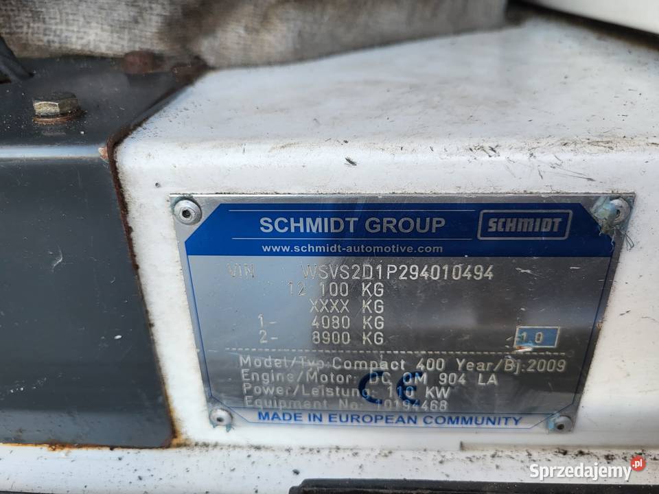 Zamiatarka Schmidt Compact 400 Rok produkcji 2009 Dąbrowa Tarnowska