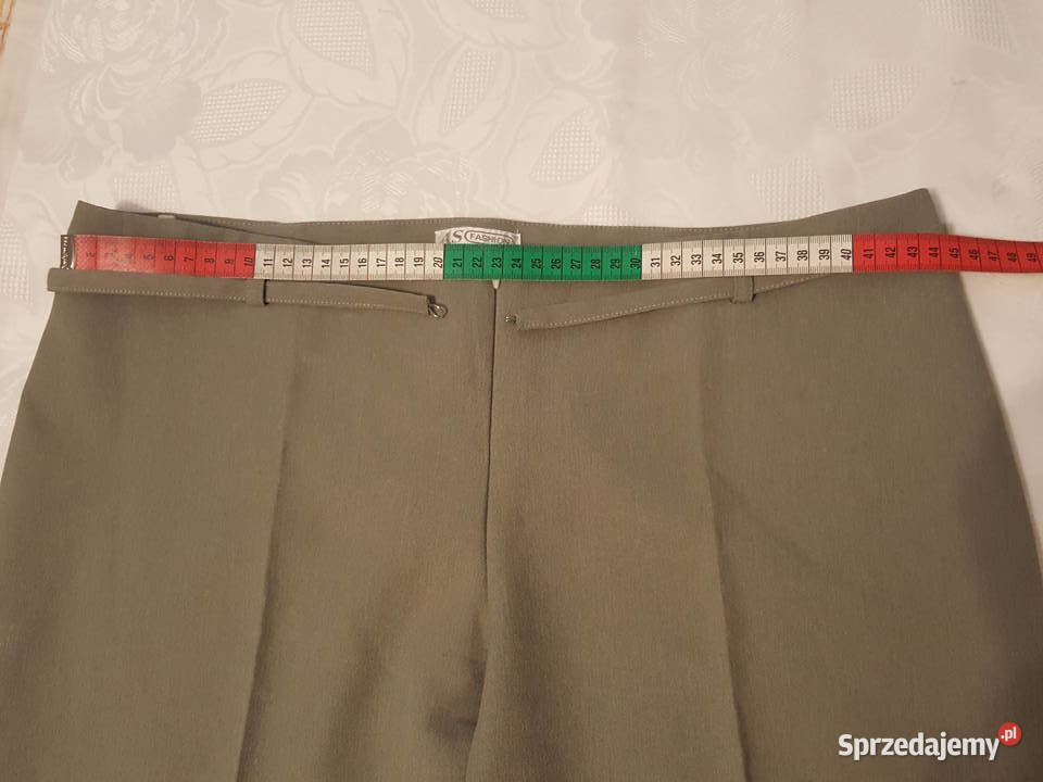 SPODNIE w kant z materiału nogawki z mankietami Złotniki sprzedam