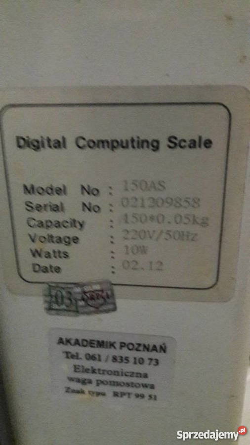 Waga magazynowa CAS 150AS kujawsko-pomorskie Chełmno
