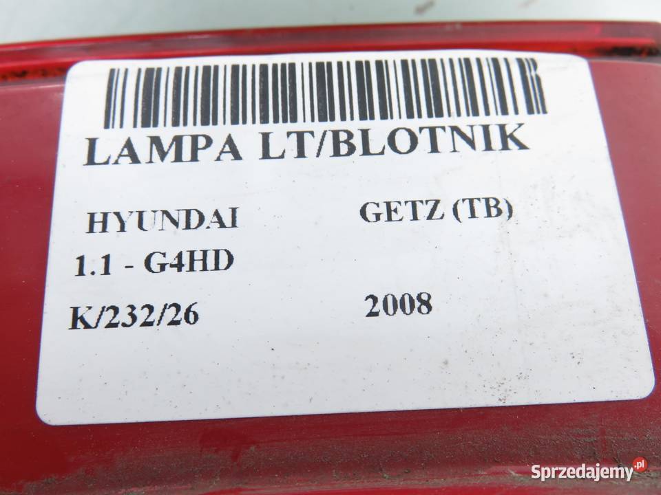 LAMPA LEWA TYLNA HYUNDAI GETZ TB 924010B500 osobowe