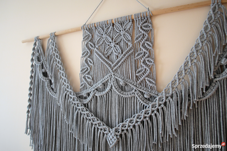 Makrama XXL ozdoba wisząca na ścianę rękodzieło małopolskie Klucze