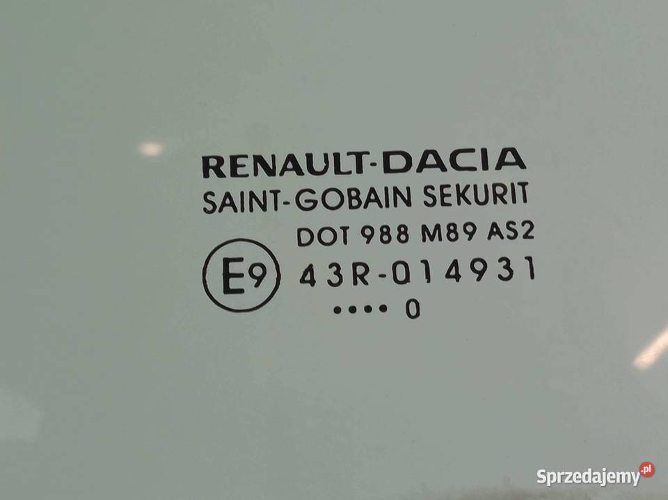 SZYBA DRZWI LEWY PRZÓD Dacia Lodgy I 2012 Rok produkcji 2020 Boczne (drzwi)