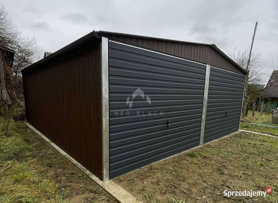 Garaż blaszany 6x58m 2x Brama uchylna Nowy Sącz