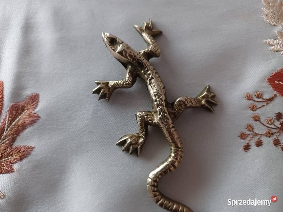 Jaszczurka Piękna figurka jaszczurki Mosiądz Poznań