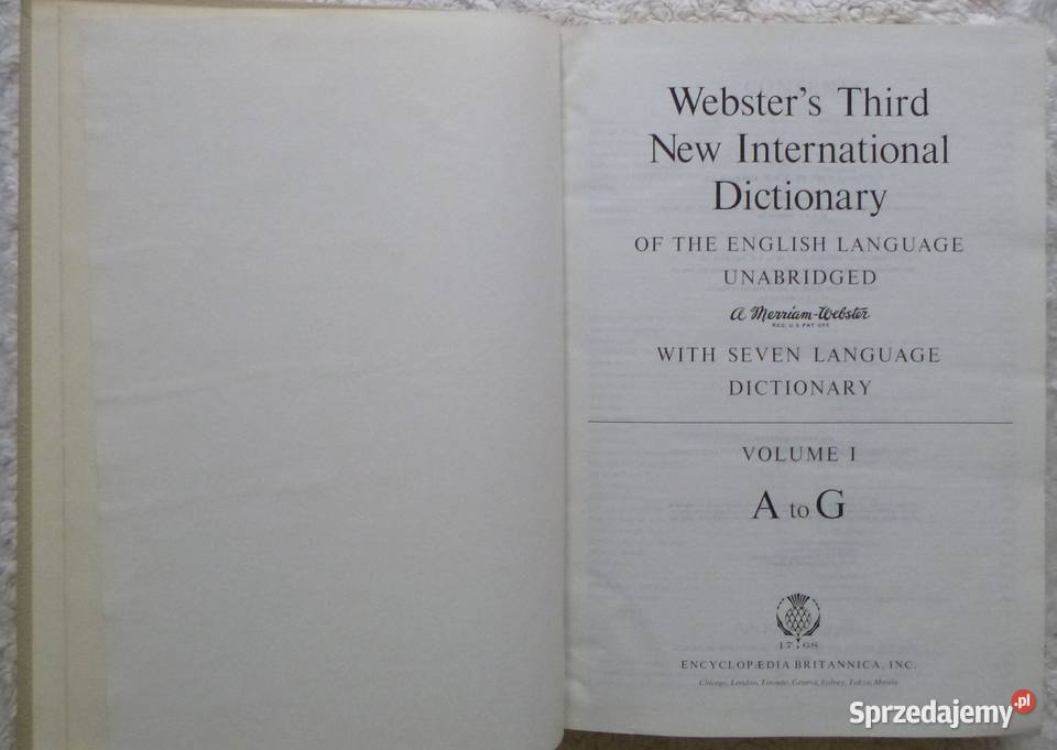 Websters Third International Dictionary t 13 Książki do nauki języka obcego Warszawa