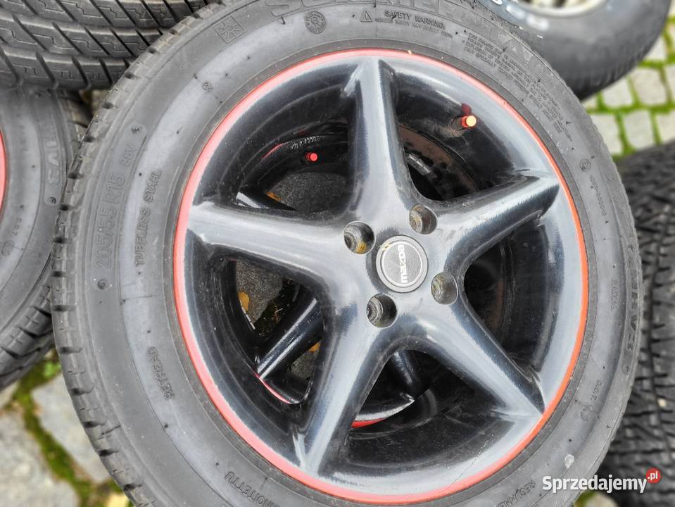 koła felga plus opona 4 mazda honda 15 20555r15 Samochodowe śląskie Rybnik