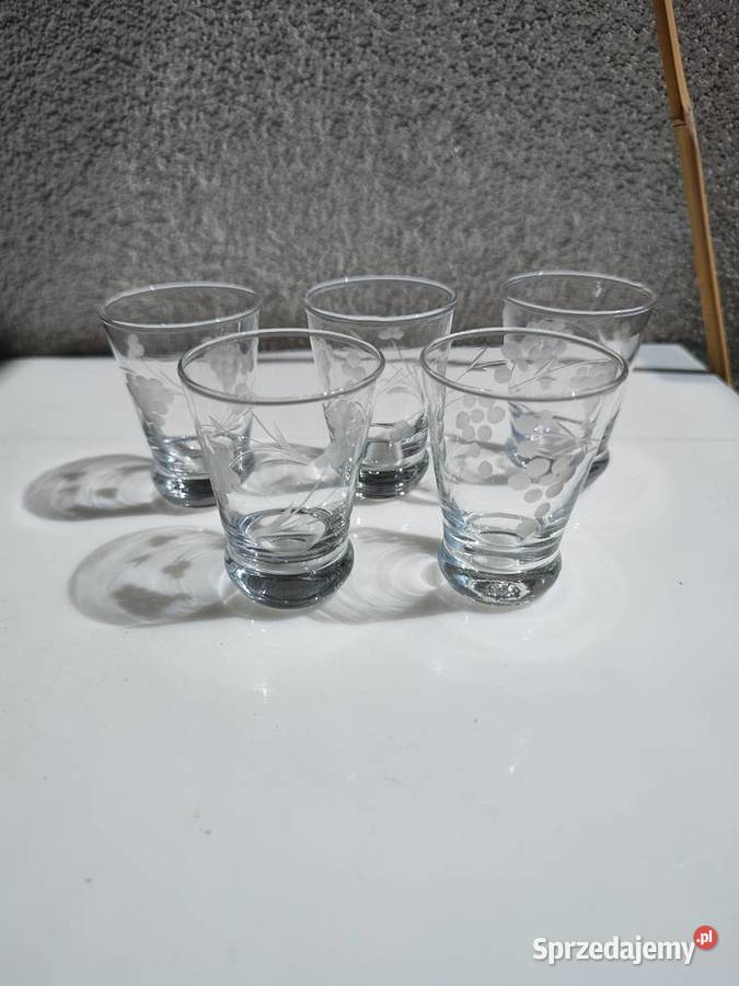 Kieliszek grawerowany vintage retro z PRLu 5 Olecko