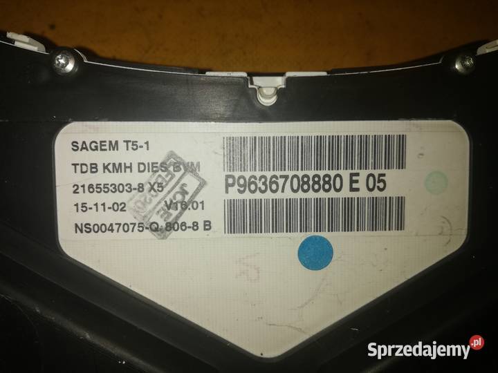 licznik zegary P9636708880 Peugeot 307 20 HDI Wyposażenie wnętrza Piotrków Trybunalski