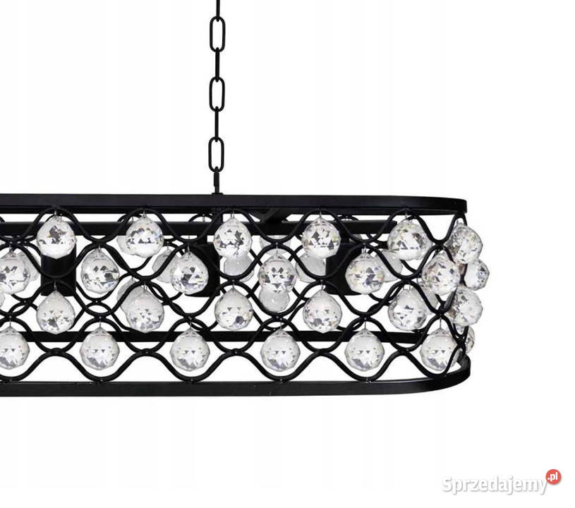 Nowoczesny żyrandol kryształowy czarny black Ogrodzieniec