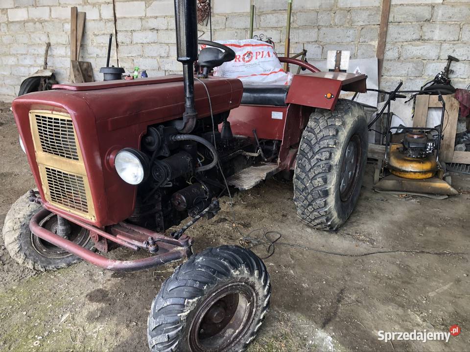 czerwony sam ciągnik Prusiek