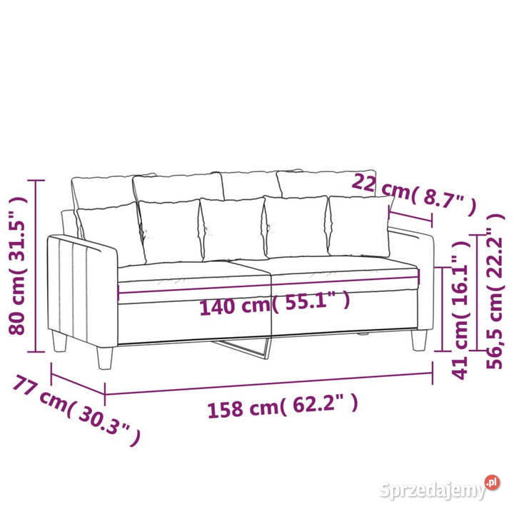 Sofa 2osobowa jasnoszara 140 tapicerowana mazowieckie Warszawa
