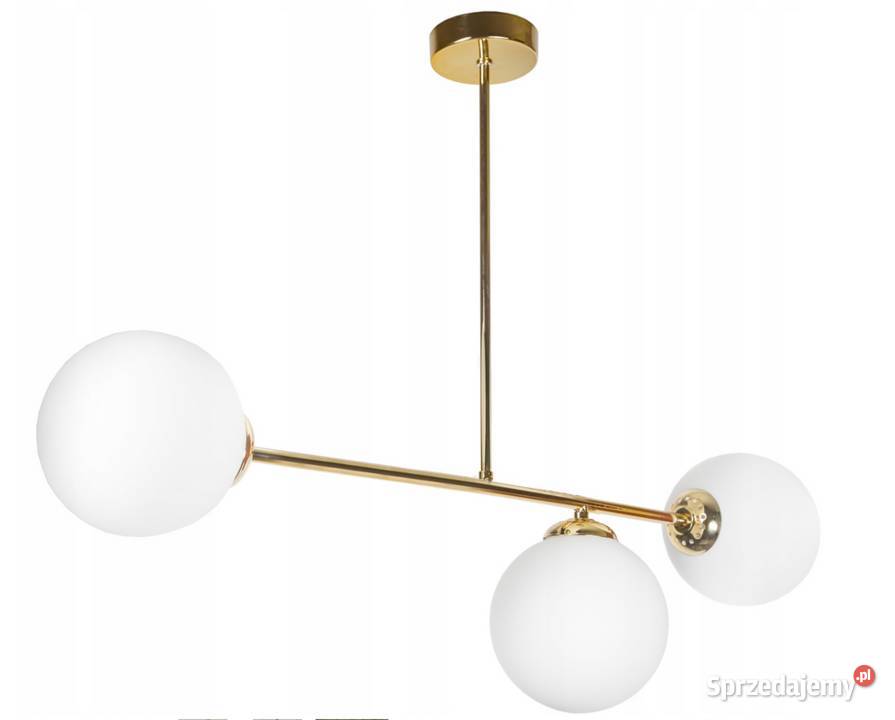 LAMPA WISZĄCA SUFITOWA ŻYRANDOL ZŁOTA 3 KULE podlaskie Choroszcz