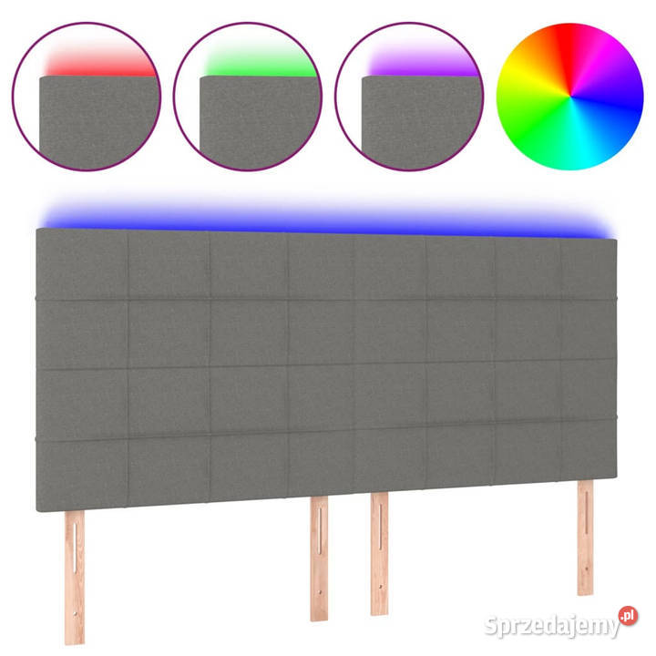 Zagłówek do łóżka z LED ciemnoszary 180x5x118128 Ramy i stelaże