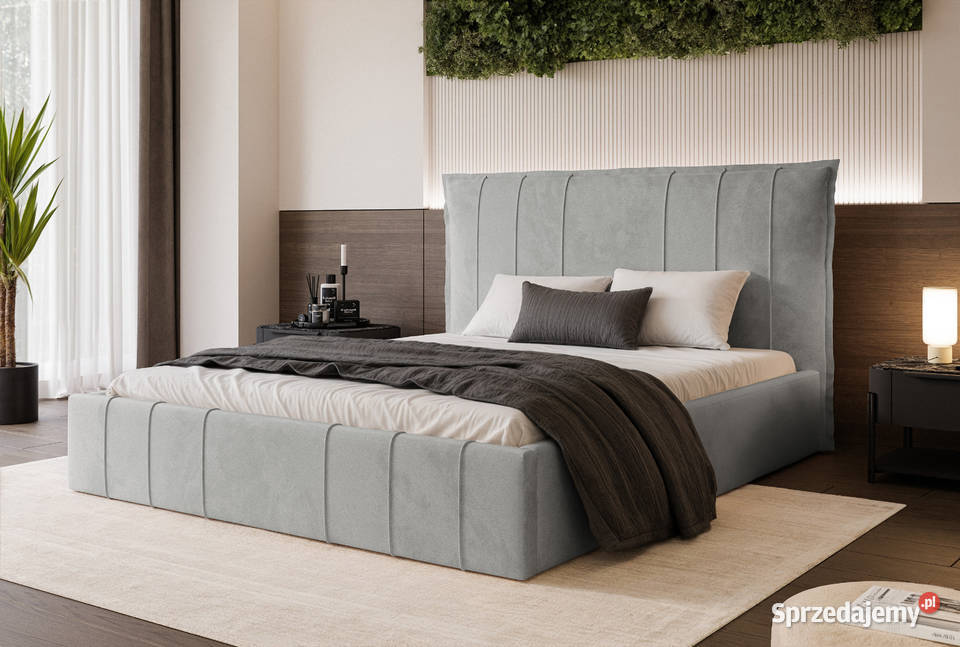 Łóżko tapicerowane z pojemnikiem Moly różne Łóżka Tarchały Małe