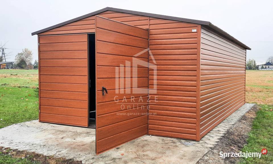 GARAŻ BLASZANY 4m x 6m dwuspad Brama jasny samodzielny Kraków