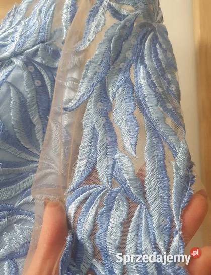 Piękna SUKNIA WESELNA karnawałowa błękitna