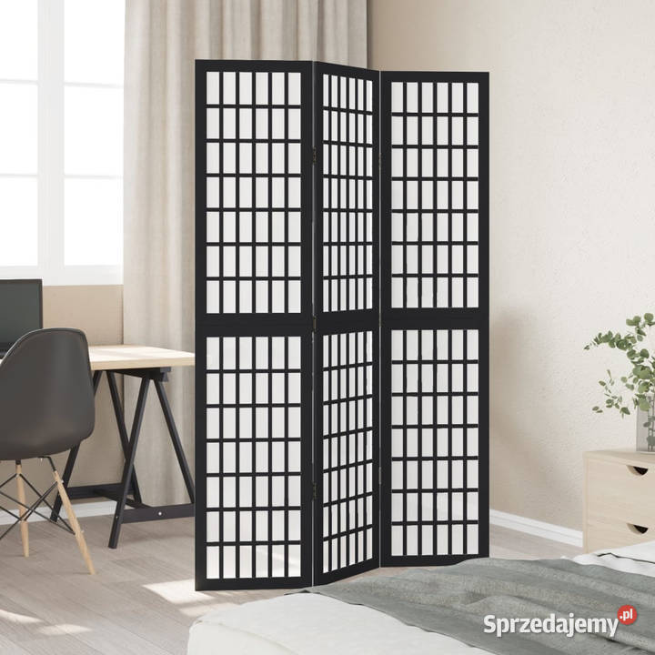 Parawan pokojowy 3panelowy czarny lite drewno Warszawa