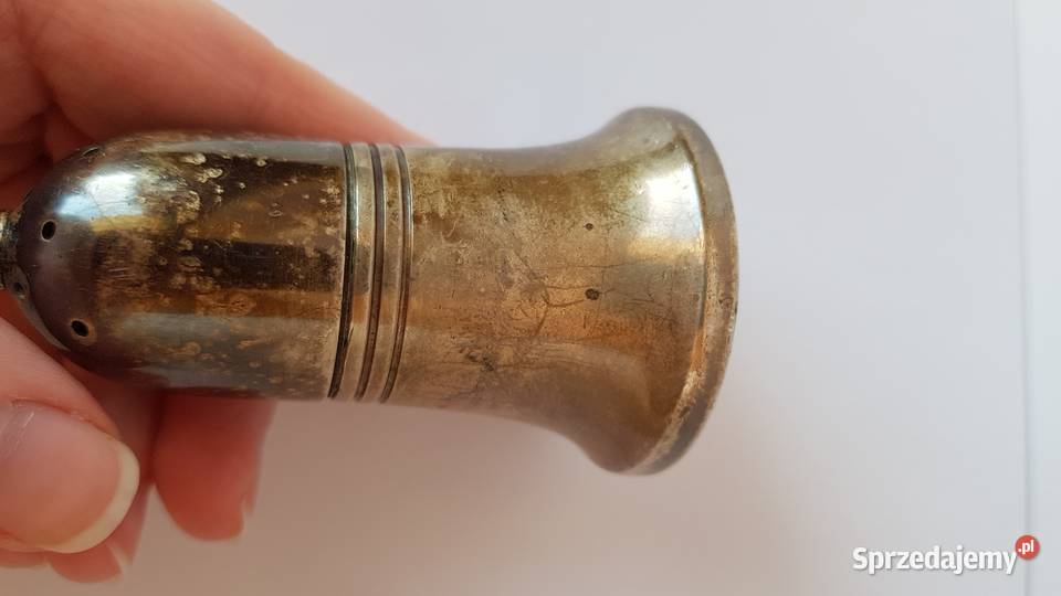 Stara sygnowana platerowana solniczka i Dąbrowa Górnicza