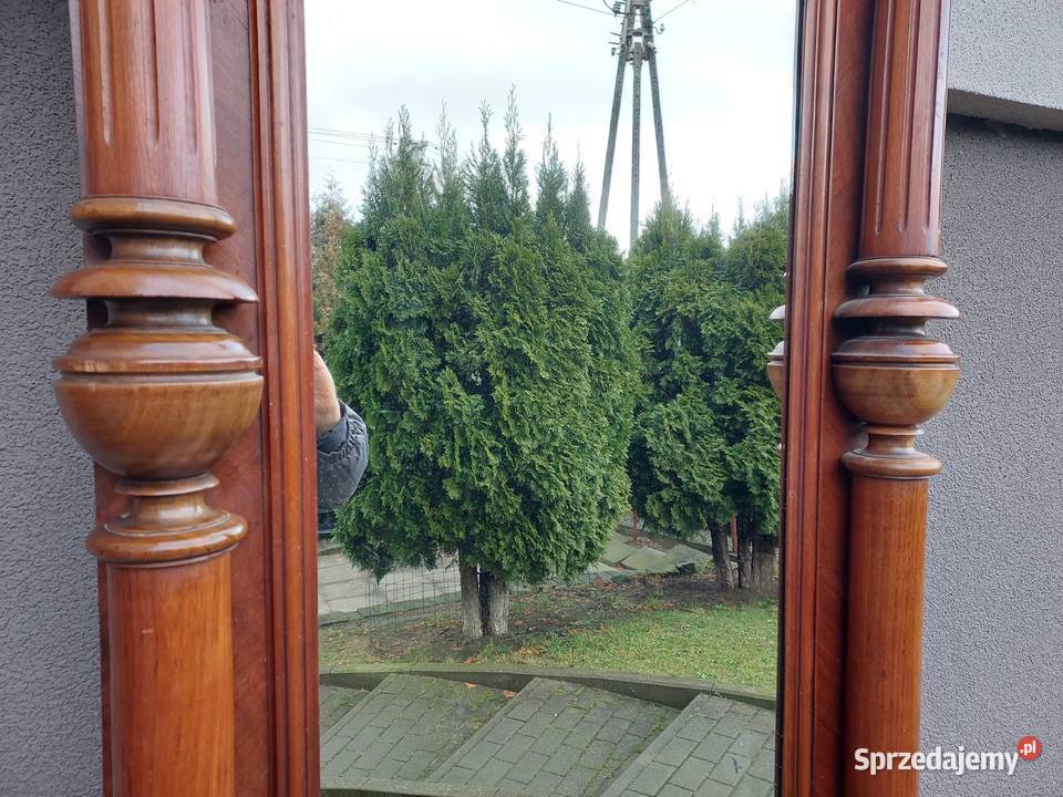 Stare duże lustro tremo eklektyczne około 1900r pomorskie Tczew