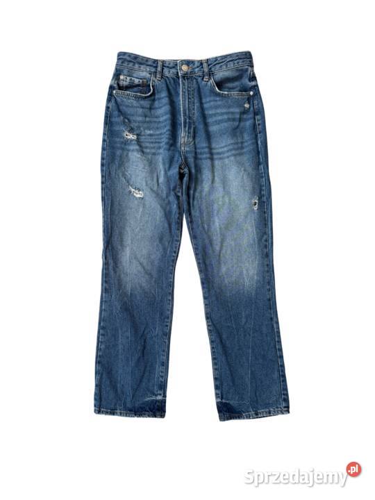 Jeansy wide leg z przetarciami szerokie nogawki sprzedam