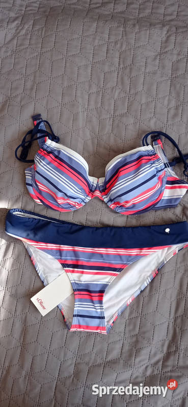 Bikini sOliver 38 B w paski granatczerwonybiały Warszawa