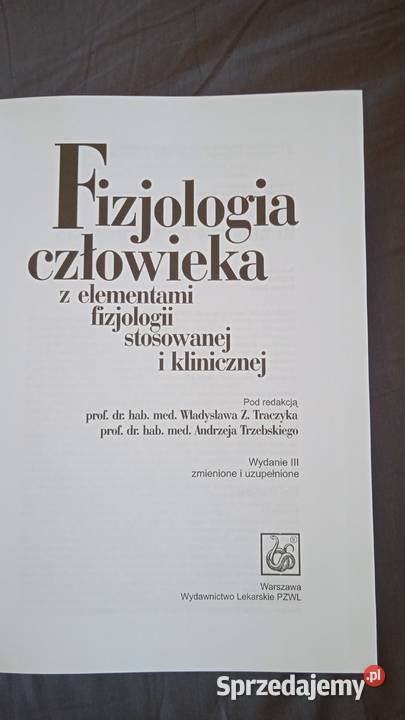 Fizjologia człowieka Traczyk Warszawa
