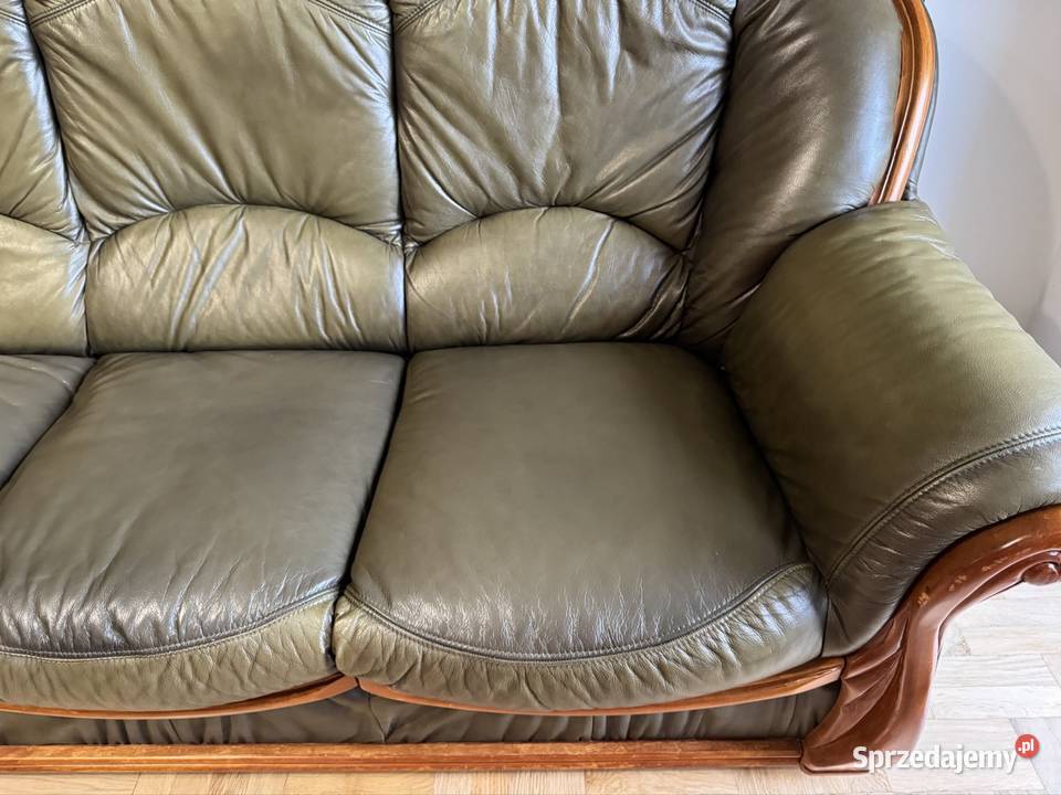 Sofa z czasów PRL skórzana lata 80 te 20 w antyk Częstochowa