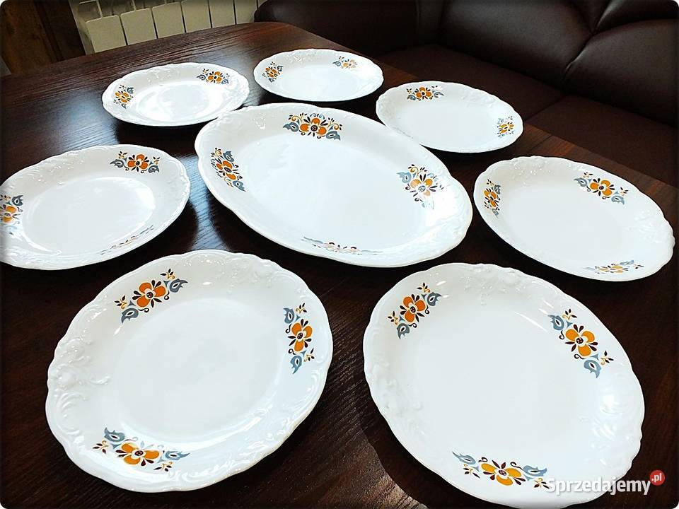 Zestaw Talerzyk 6 Półmisek Fabryka Porcelany Żary