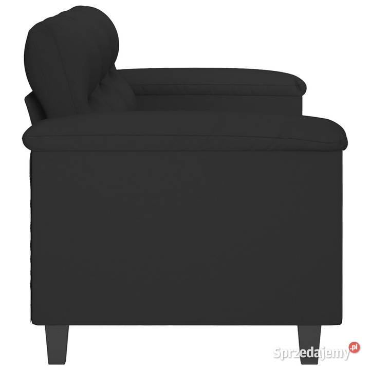 3osobowa sofa czarny 180 tapicerowana mikrofibrą mazowieckie Warszawa
