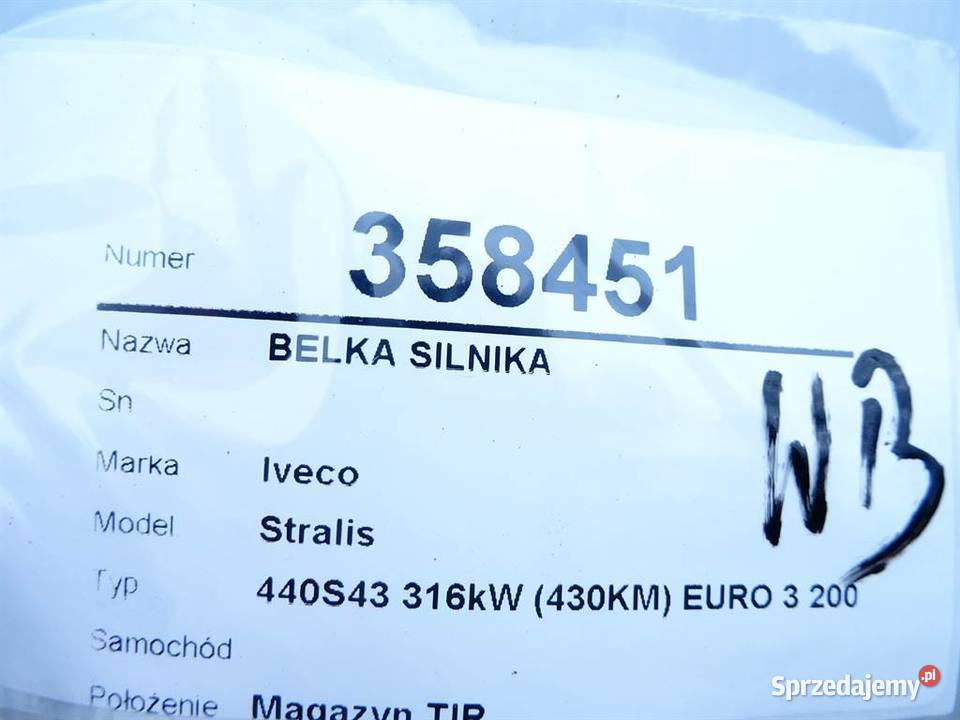 BELKA SILNIKA IVECO STRALIS I 103 430 SANKI