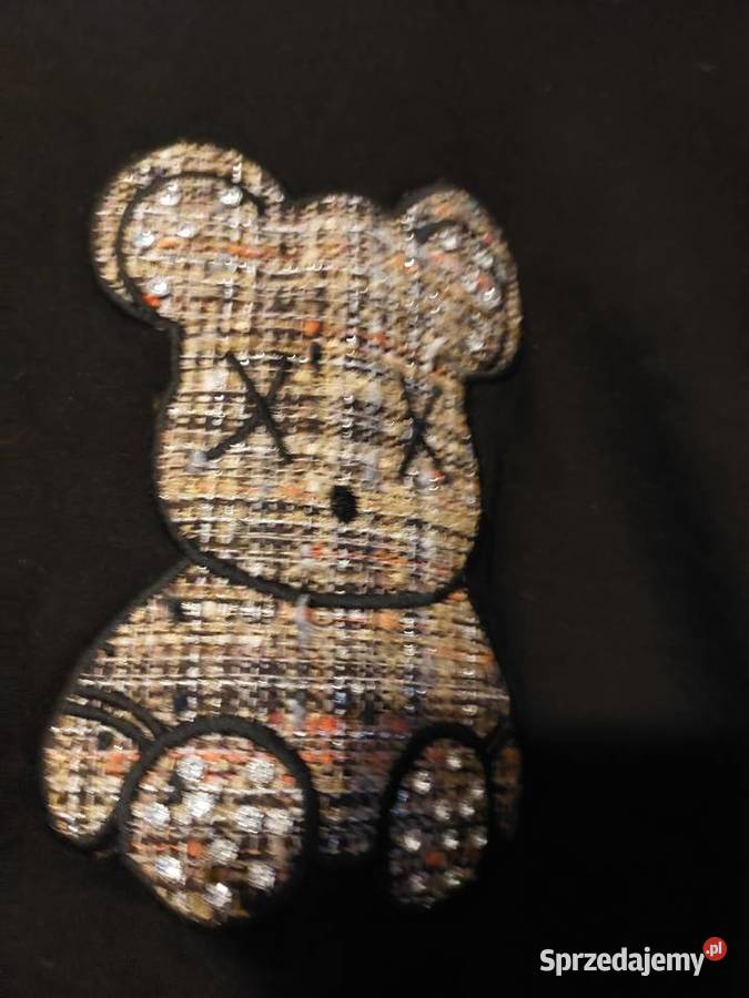 Bluza czarna z kapturem miś i cyrkonie Nowa XXL czarny sprzedam