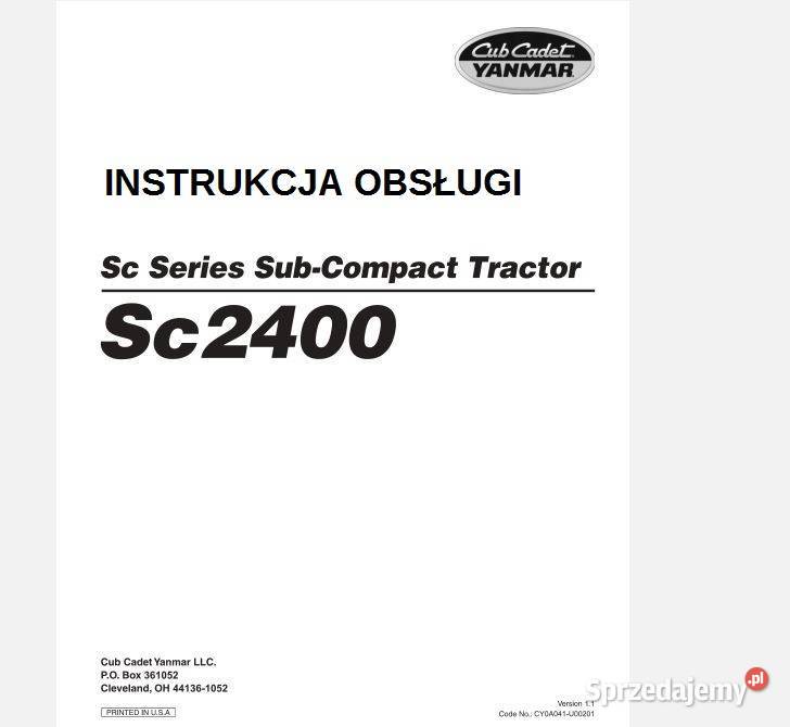 Yanmar SC2400 instrukcja obsługi jpolski świętokrzyskie Kielce
