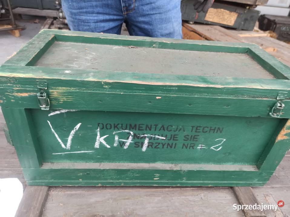 Skrzynia drewniana zielona wojskowa 78x 34 x 36 Militaria łódzkie
