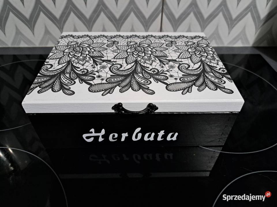Herbaciarka pudełko drewniane handmade Kędzierzyn-Koźle sprzedam