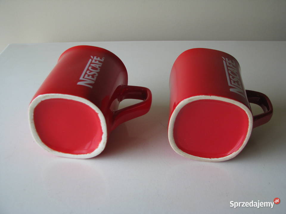 Kolekcjonerskie kubki do kawy Nescaffe czerwony Brzegi