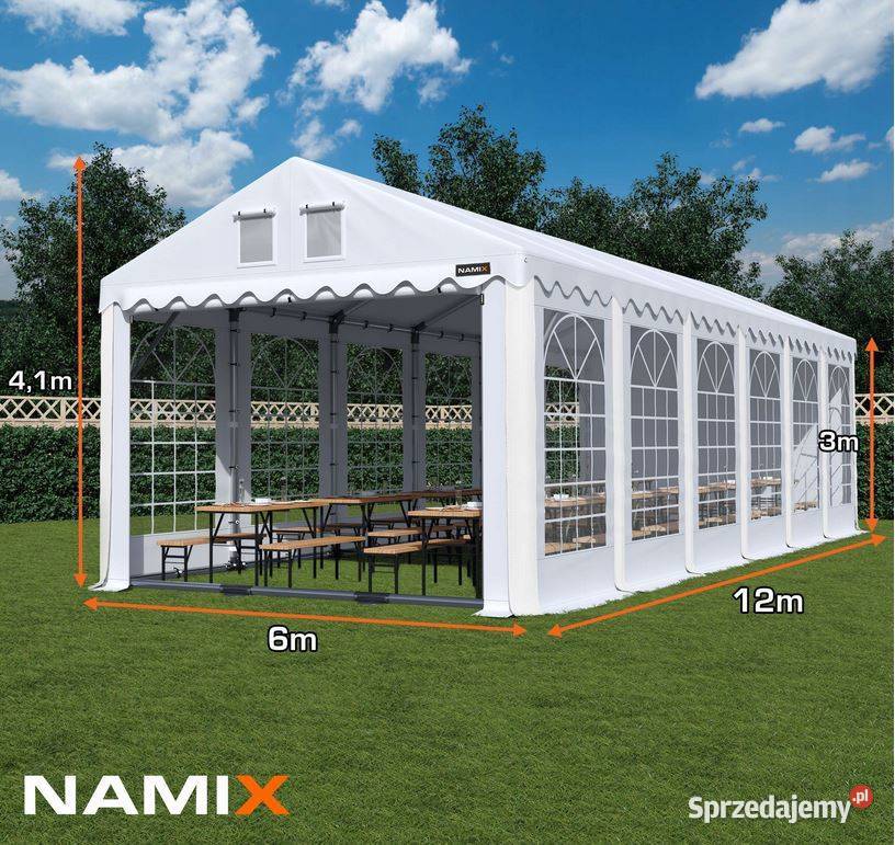 Namiot PRESTIGE 6x123m ogrodowy imprezowy garaż Jabłonna