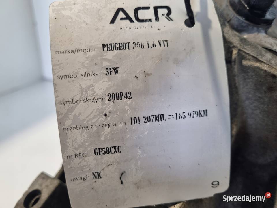 SKRZYNIA BIEGÓW Peugeot 308 Citroen C4 16 VTI Skrzynie biegów manualne Chełm
