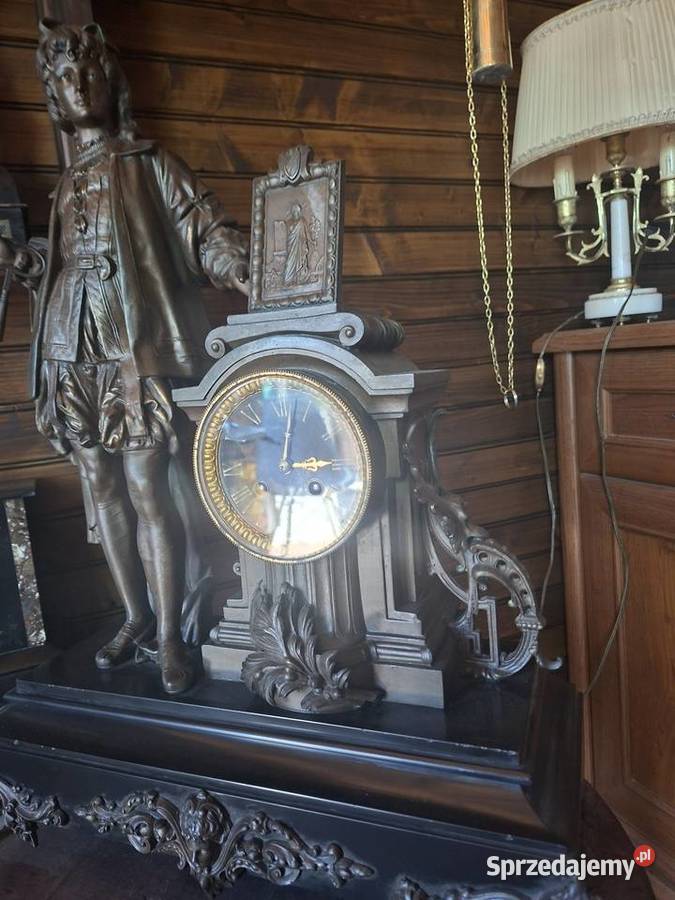 Kominkowy zegar marmurowy francuski stary Rzeszów sprzedam