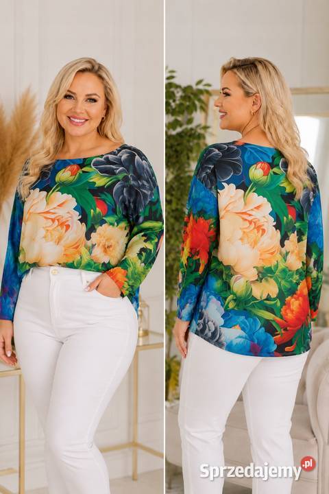 BLUZKA ELASTYCZNA żółty kwiat 23XL BIUST 140 Moda i Styl Pątnów sprzedam